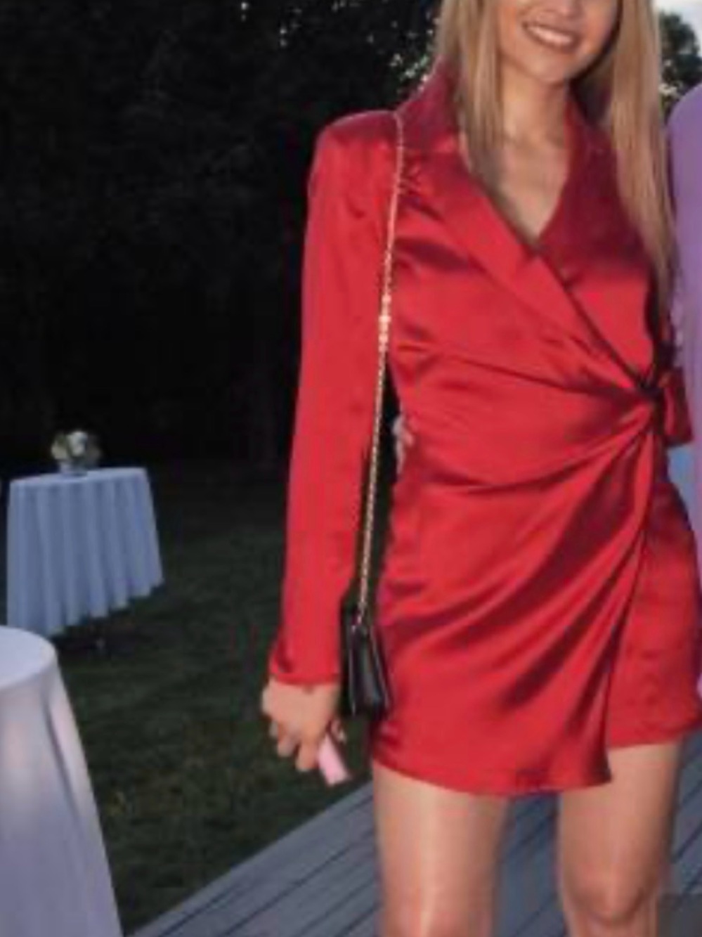 Zara Red Satin Wrap Mini Dress